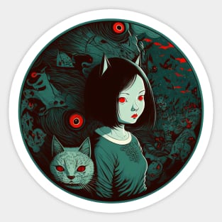 Red Eyed Cat Girl Sticker